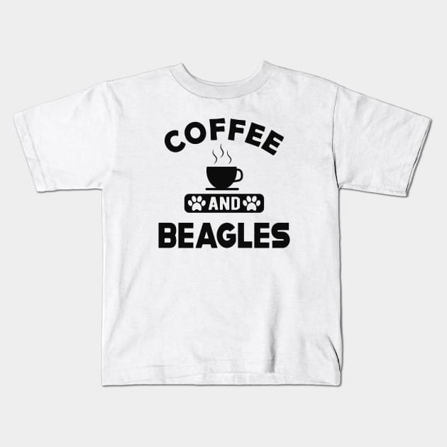 Beagle Dog - Coffee and beagles Kids T-Shirt by KC Happy Shop